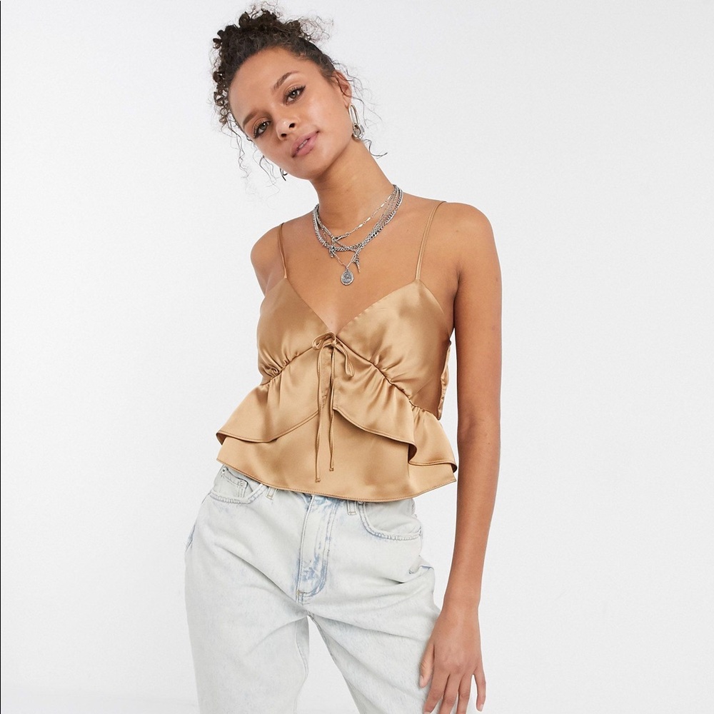 Topshop Gold Satin Cami